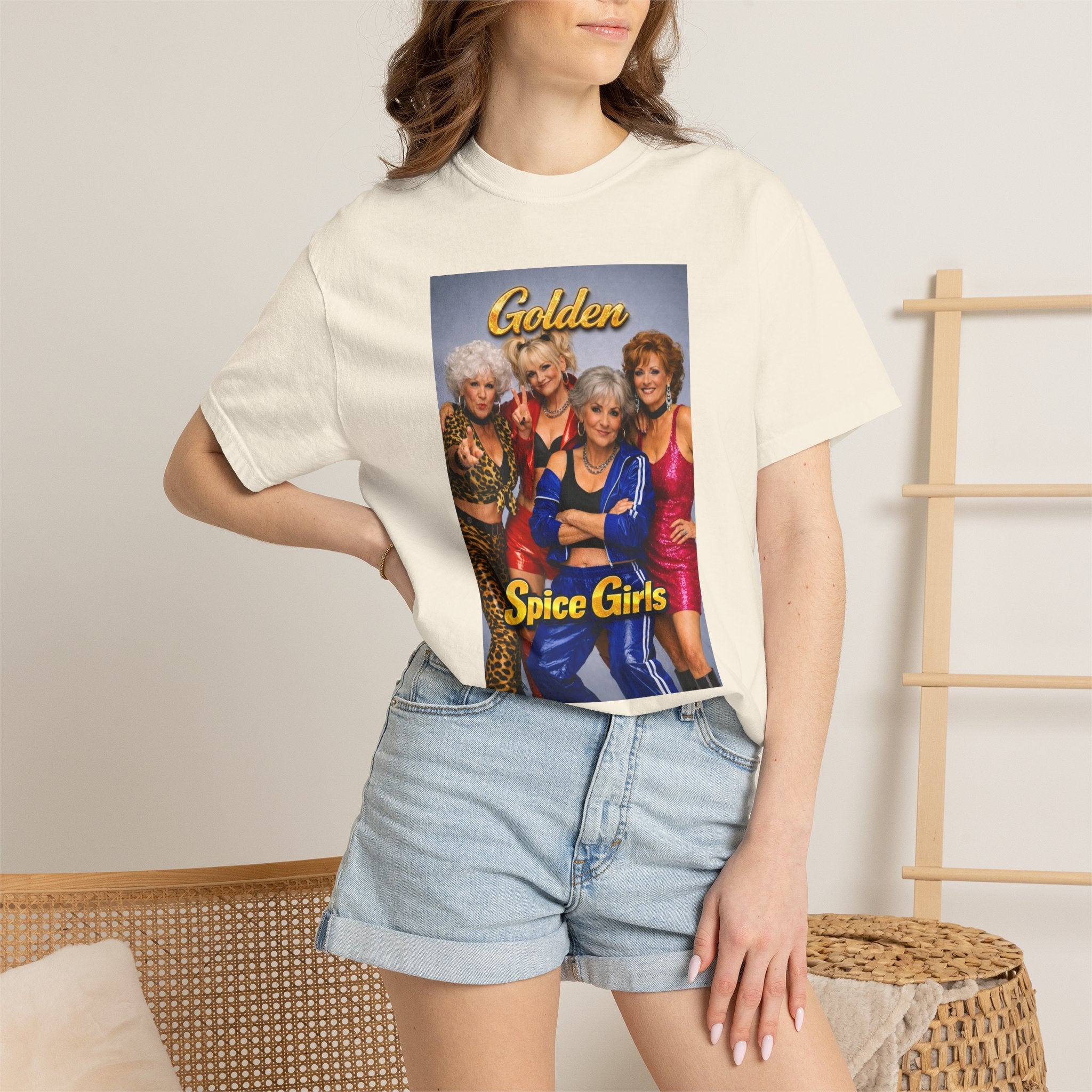Golden Spice Girls Funny T-Shirt | Nostalgia Mashup Tee | Gift for Her | 90s Pop Culture Shirt