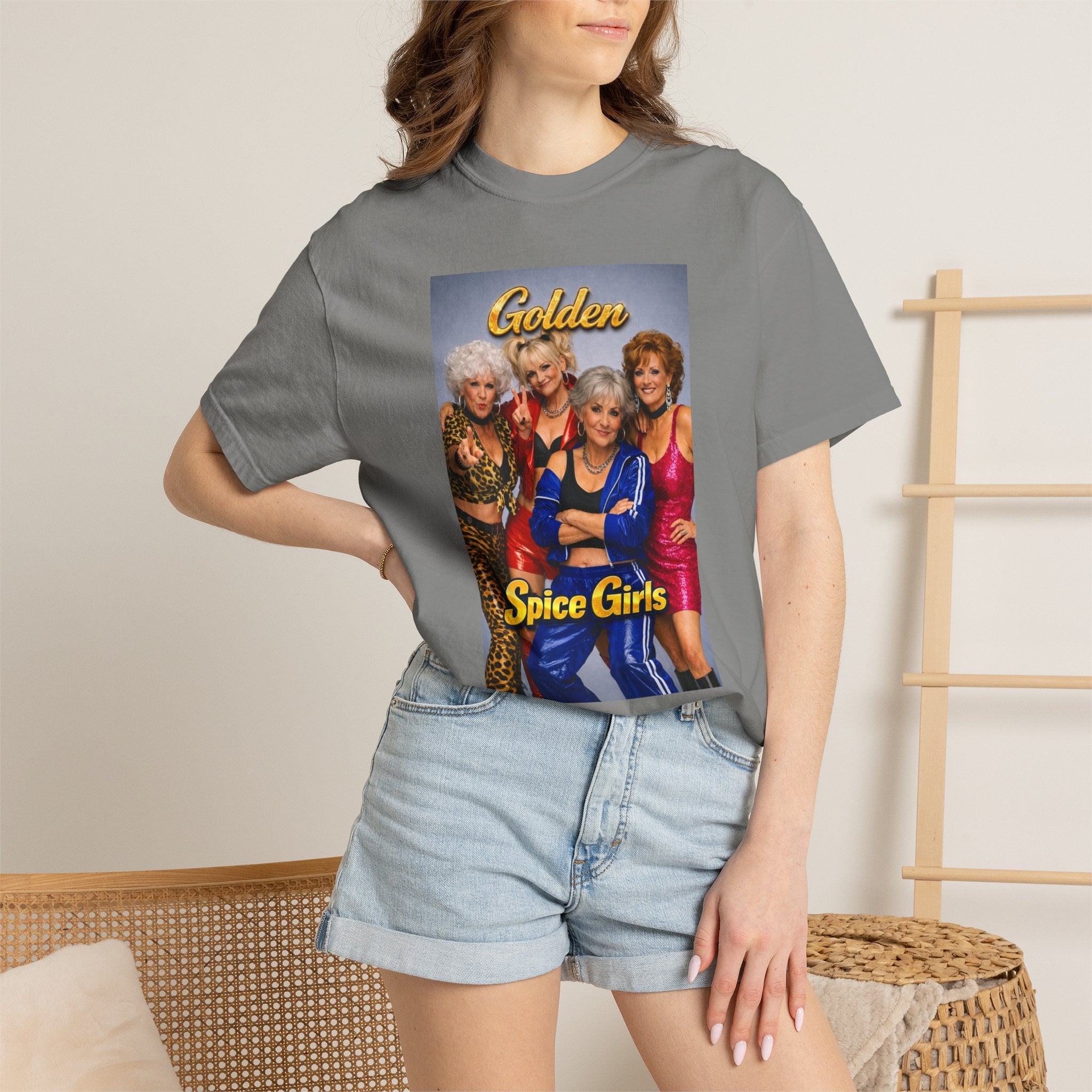 Golden Spice Girls Funny T-Shirt | Nostalgia Mashup Tee | Gift for Her | 90s Pop Culture Shirt