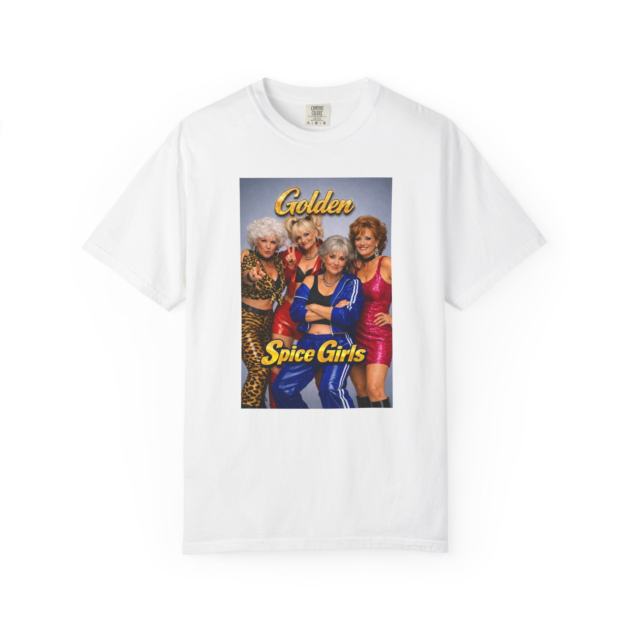 Golden Spice Girls Funny T-Shirt | Nostalgia Mashup Tee | Gift for Her | 90s Pop Culture Shirt